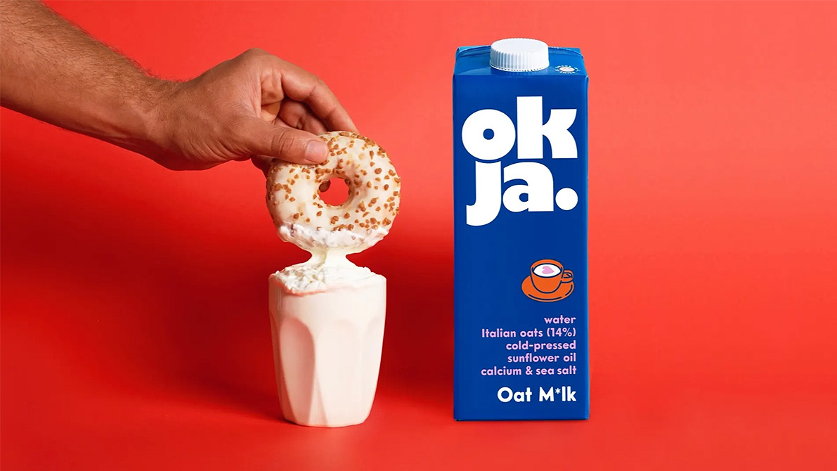 【大連壹鳴設(shè)計(jì)】OKJA是一種直口燕麥M * lk，具有與之匹配的包裝設(shè)計(jì)